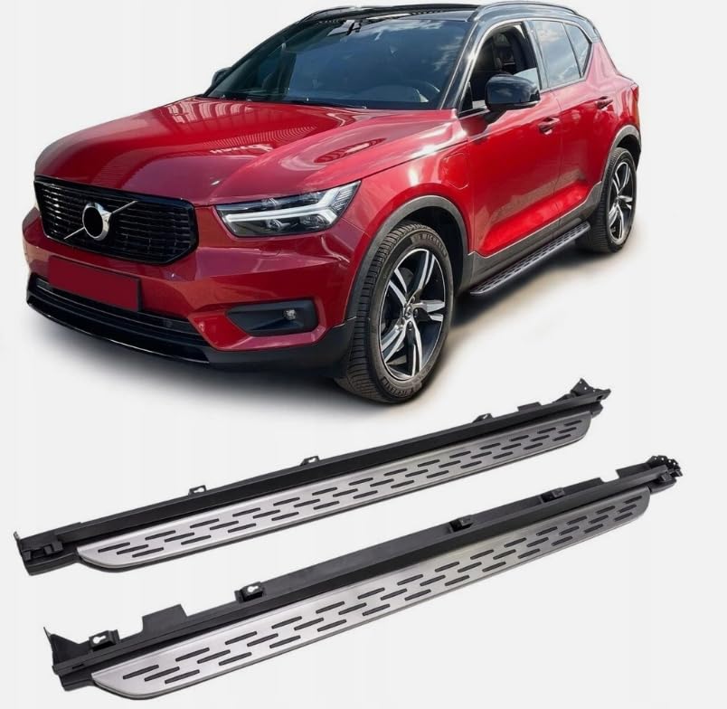 ボルボ XC40 2018-2026 サイドステップコンプリートキット車用ナーフバー アップグレードブラックパネル 滑り止め粒子付き 2個 (専用車両のみ)｜Tsumugi