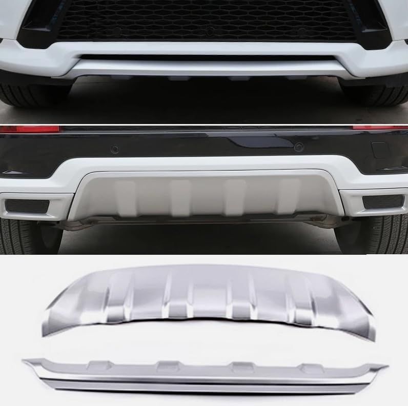 フロントバンパーガードボードスキッドプレートカバー2個。LRディスカバリースポーツ2020-2025衝突保護アンダーボディプロテクションアンダーボディシールドシルバー。