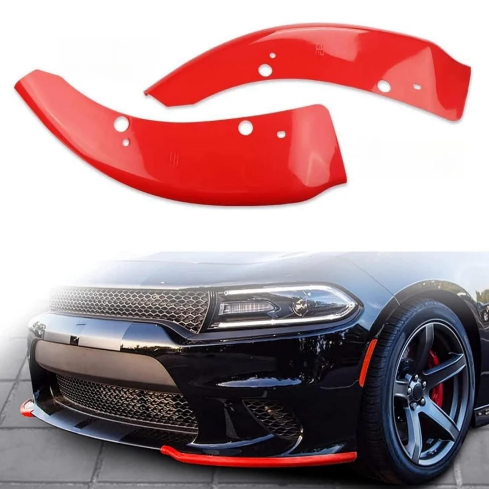 ダッジ チャージャーSRT リアバンパー コーナー 2015-2025 車種専用 カナード フィンスポイラー アンチスクラッチ リヤスプリッター フロントバンパー ABS デコレーション用 キズ防止