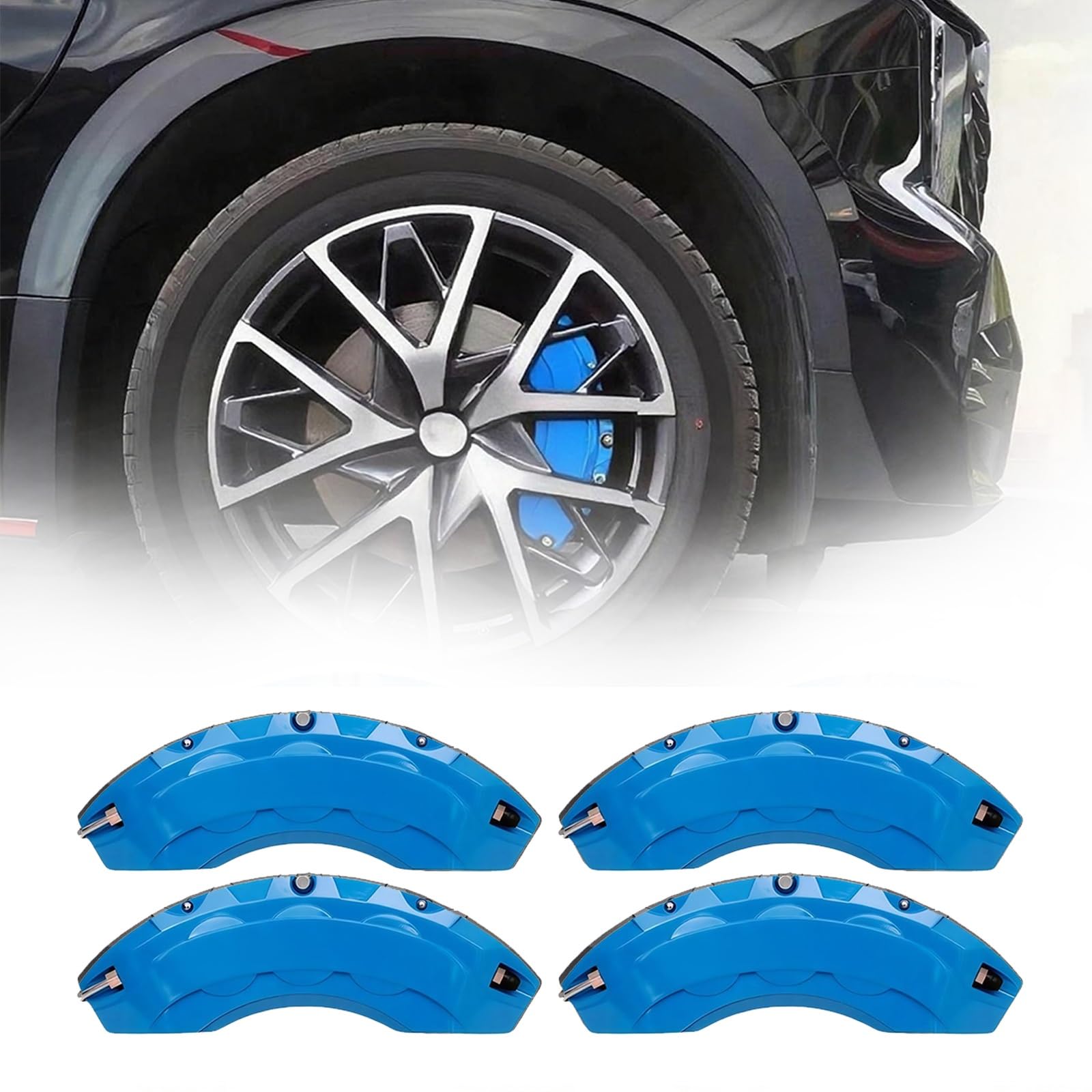 に適用スバルBRZ ZC6型 2012年~2020年 アルミニウム製ブレーキキャリパーカバー フロント＆リア 4 点セット 18 インチホイール対応 防塵?防腐?耐熱?高耐久仕様 タイヤカスタム必備 ホイールアクセサリー ディスク装飾＆保護 金属製 17 色展開【前輪?後輪キャリパーの写真をお