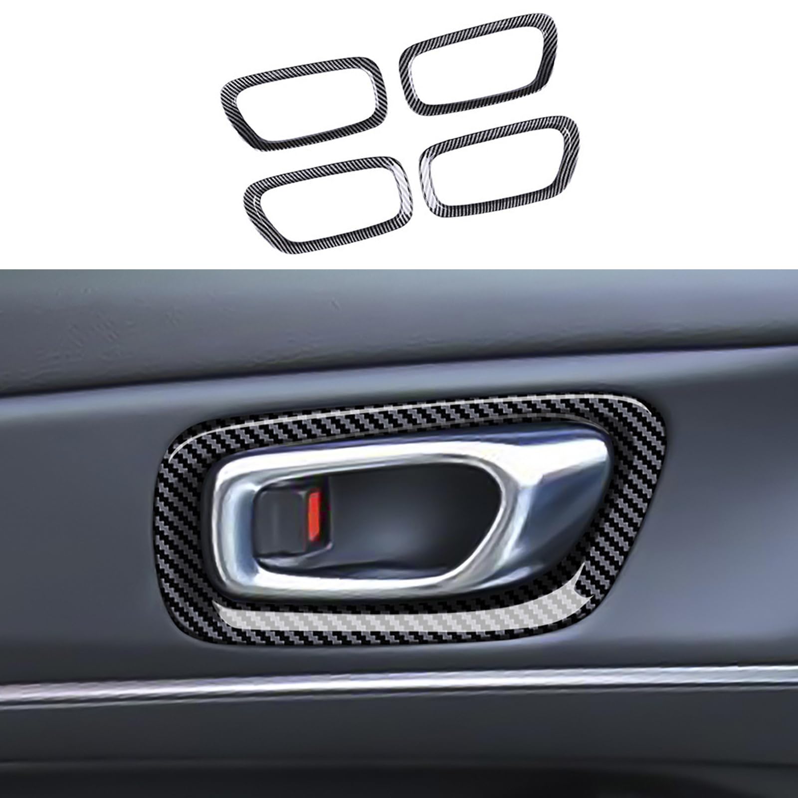 ホンダ 新型 ヴェゼル RV系 専用フロント リア インナー ドアハンドル ガーニッシュHONDA VEZEL 専用設計内装 パーツ アクセサリーABS4枚【カーボン調】