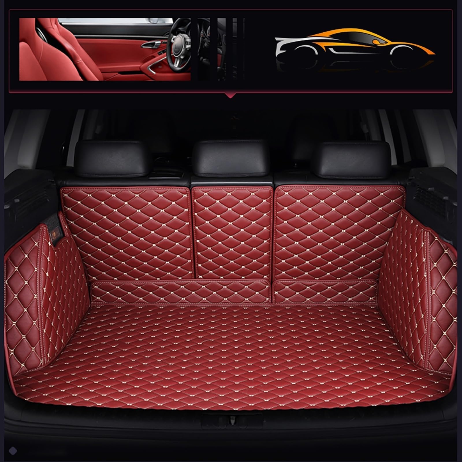 車のトランクマット トヨタカローラツーリング/カローラセダン / カローラスポーツ210系 に適用 車種専用設計 3D 車の フルカバー ラゲッジマット 水洗い可能 耐汚れ 荷台マット 耐久性のあるカーゴマット(赤)｜Tsumugi