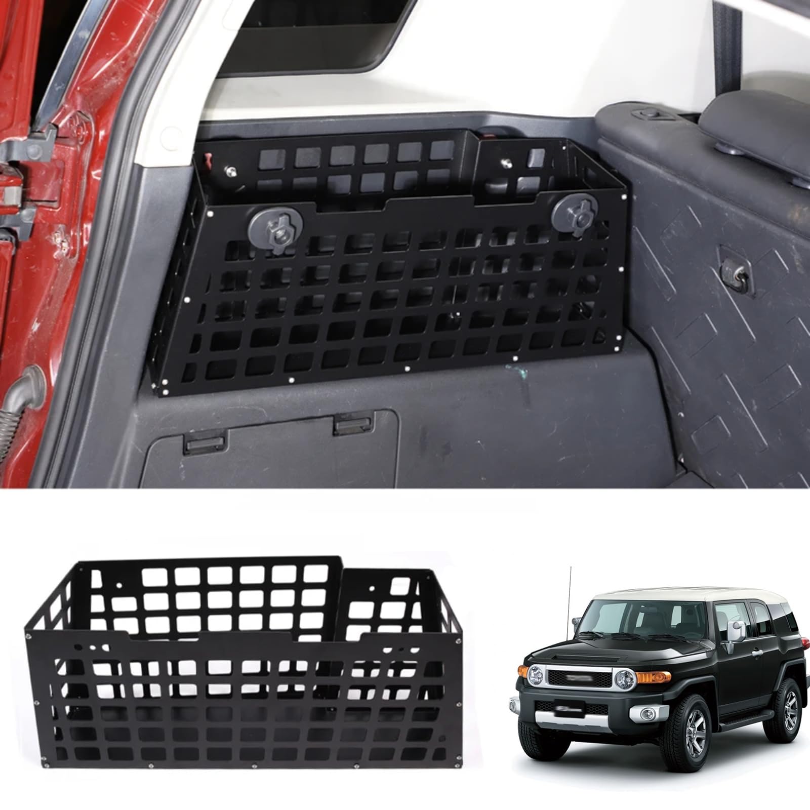 トヨタ FJ クルーザー 2007-2021に適用 収納ボックス トランク収納ラック 多機能 収納ブラケット 収納棚 アルミニウム合金製 取り付けが簡単 カスタムパーツ カーアクセサリー (スタイル B) [並行輸入品]｜Tsumugi