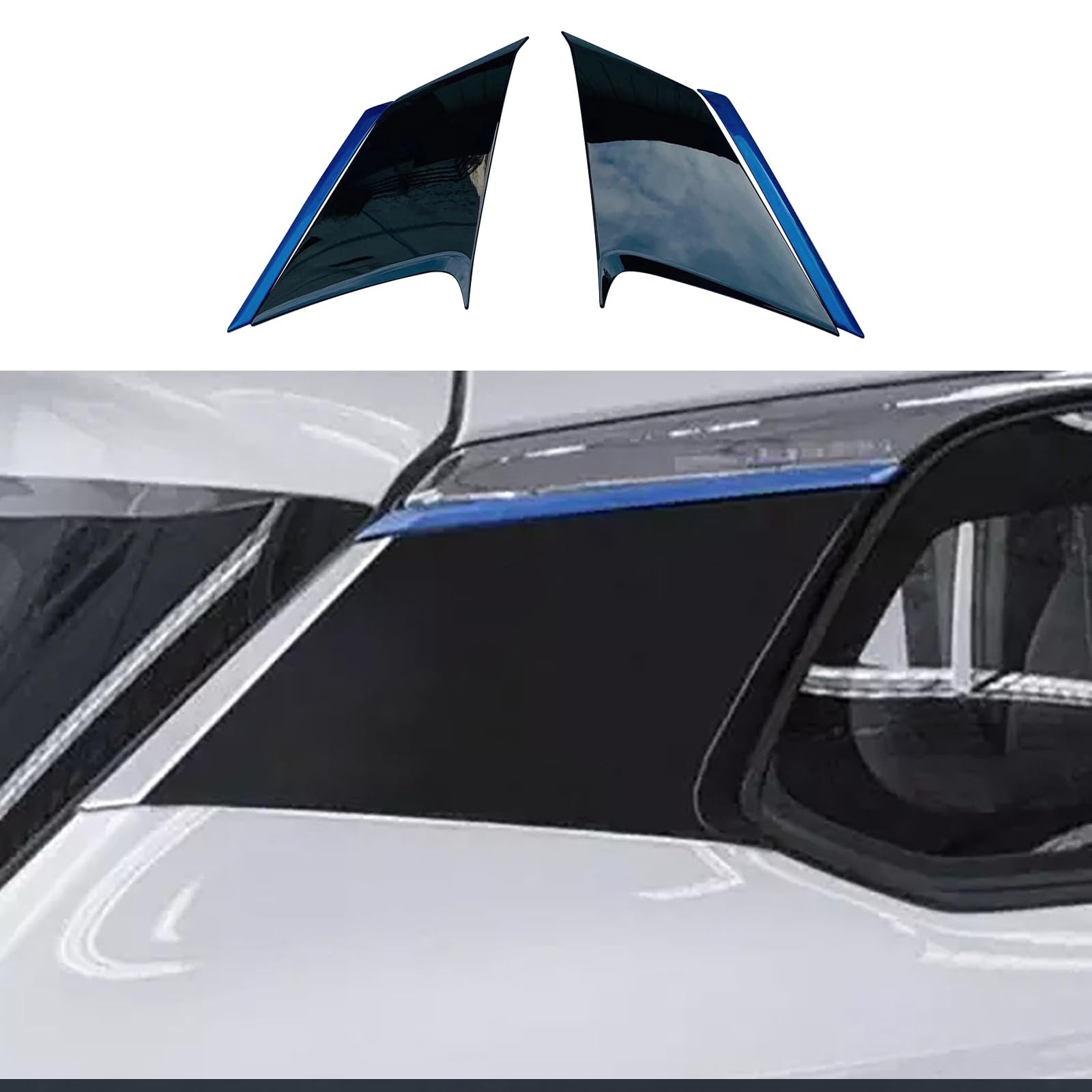 トヨタ カローラクロス 専用車の窓C-本柱装飾ステッカー ウィンドウフレームトリム C ピラー カスタムパーツ Corolla Cross 専用 設計外装 パーツ アクセサリーABS4枚(青、黒)