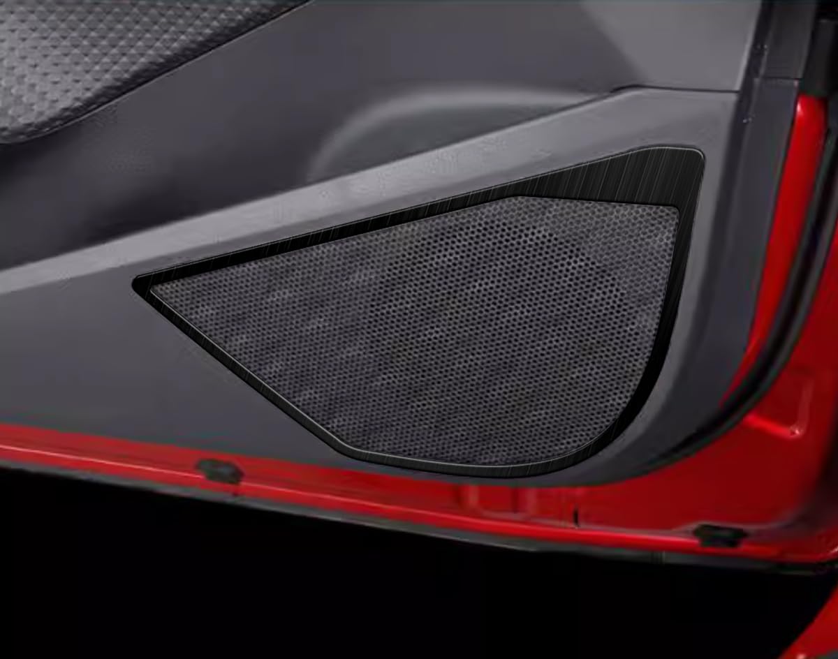 トヨタ C-HR 専用インテリア ドアスピーカーカバーToyota CHR 専用設計内装 パーツ アクセサリーステンレス4枚【ブラック】