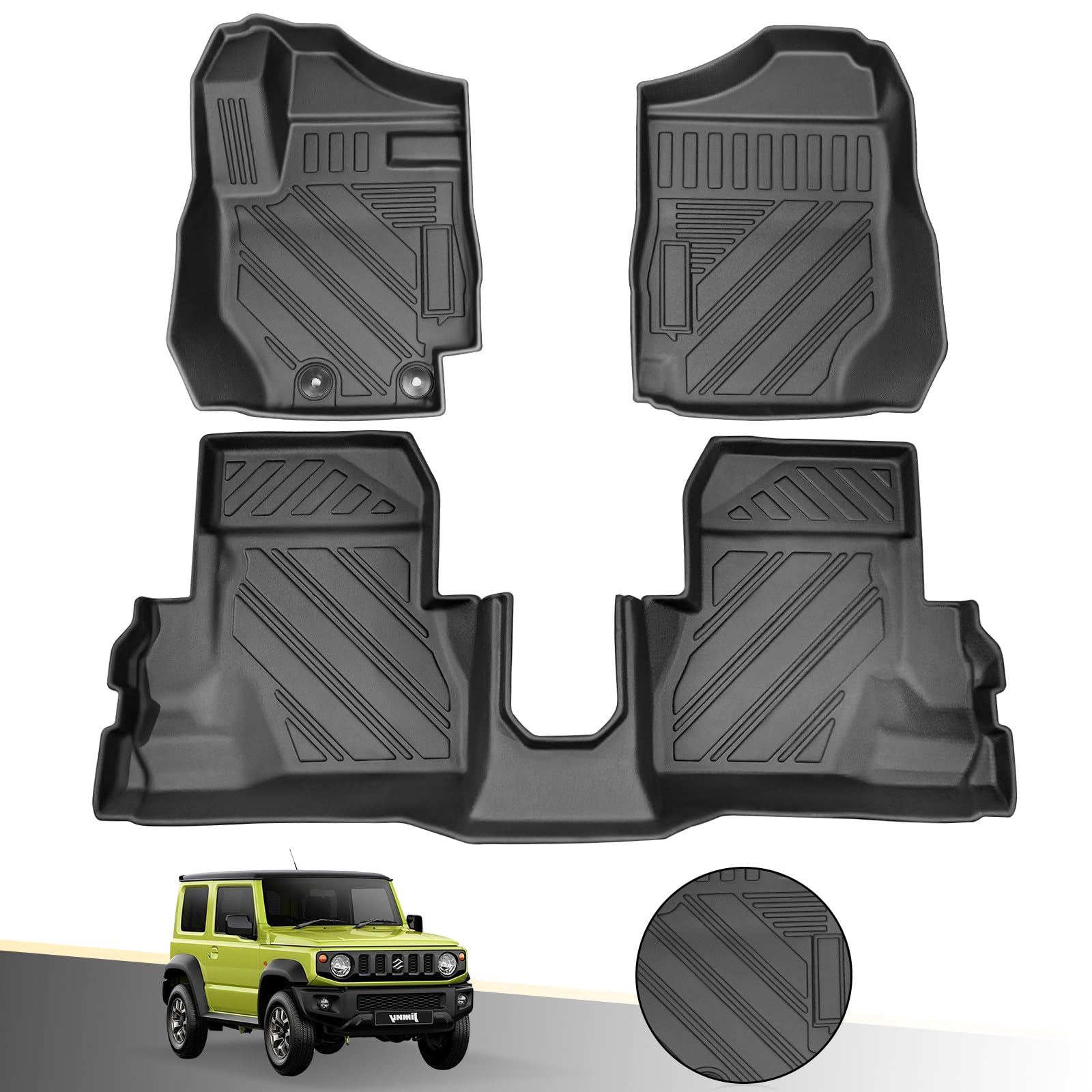 ジムニー専用 フロアマット / フロントマット ゴム製 ラバー 汚れ防止?傷隠し 滑り止め 内装保護 MT車専用 純正カスタムパーツ