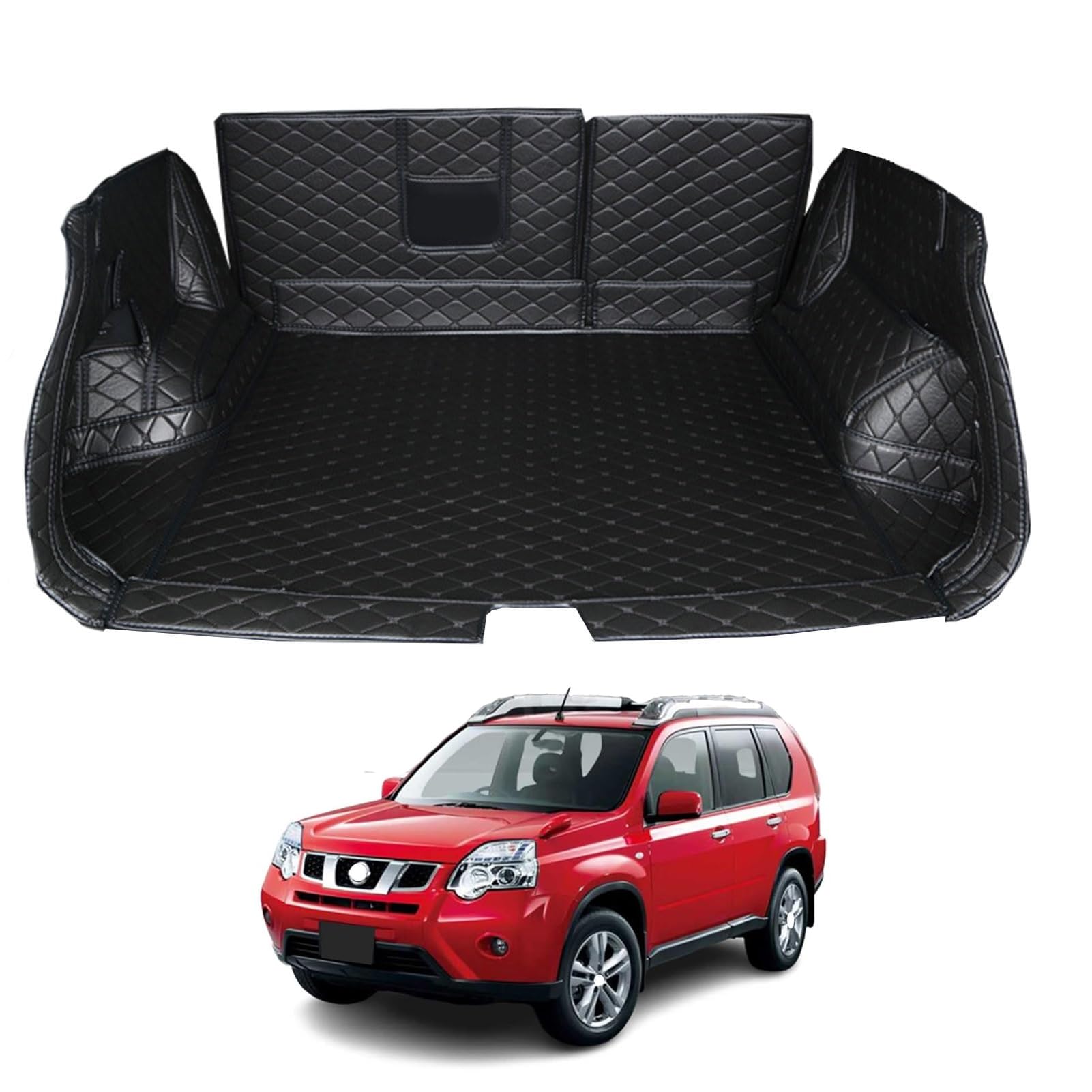カスタム に適用 日産ニッサン エクストレイル T31 2008-2013 車のトランクマット 専用設計車のトランクマット 3Dフルカバーカーゴマット XPE ラゲッジマット 内装 保護パーツ 防水仕様 耐汚れ 抗菌性 耐磨耗性 (Color : 黒)