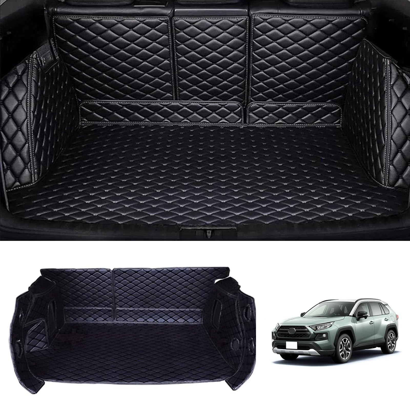 に適用トヨタ?RAV4 専用トランクマット RAV4 XA50系 車種専用設計 カスタム 車のトランクマット に適用トヨタRAV4 XA50系 2019年4月~2023年 車種専用設計 3Dフルカバーカーゴマット ラゲッジマット XPE 防水 滑り防止 耐汚れ レザーラゲージトレイ カスタムマット 保護パーツ