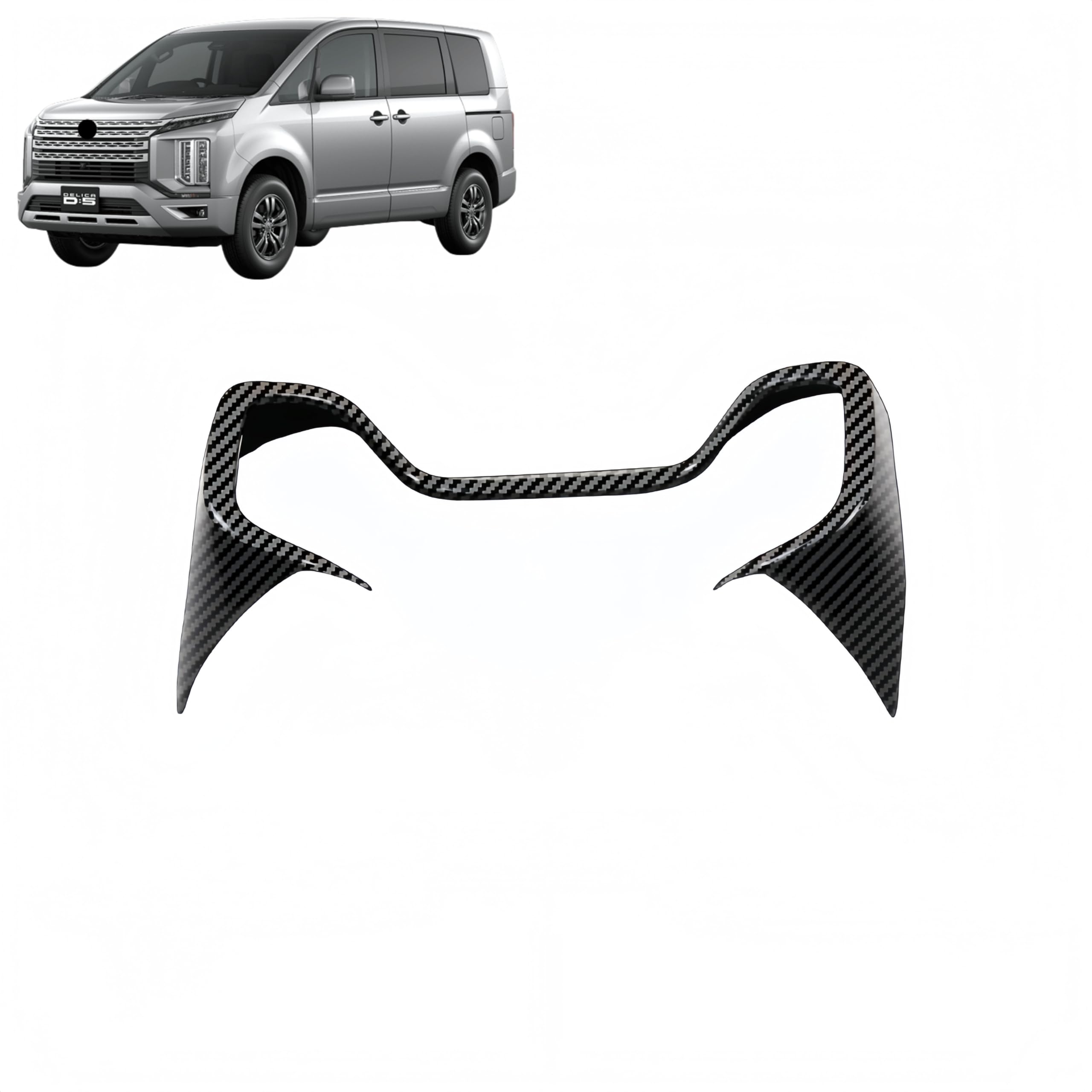 「 デリカ D:5 FOR DELICA D5 CV2W CV1W CV5W CV系 2019年2月~」に対応品 三菱専用 内装パーツ ドレスアップ 傷防止 カスタム ABS製 2P 2色 キズ防止 保護 汚れ防止 センターコンソール計器パネルフレーム内装部品 耐摩耗 改造 アクセサリー (カーボン柄)