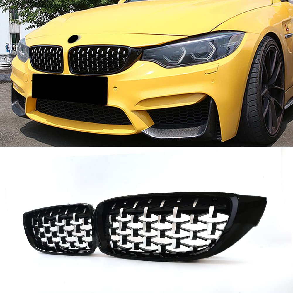 クロームダイヤモンド F32 キドニーグリル BMW 4シリーズ F32 F33 F36 (2014-2019) F82 F83 M4 F80 M3 (2015-2019) (ABSフロントグリル 2個セット)