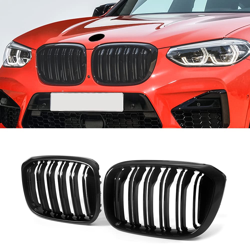LDG X3 グリルグリル BMW 2018-2021 X3 G01 2019-2021 X4 G02 ABS X3 ブラックグリル キドニー用 (ダブルスラット 2個セット) 6,755円