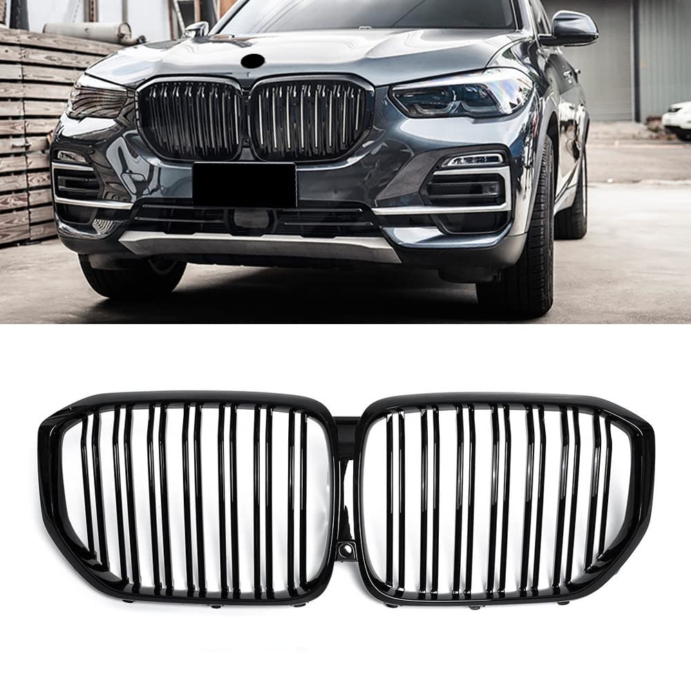 ABS G05 グリル フロントキドニーグリル 2019 2020 2021 2022 2023 X5 G05用 (ダブルスラット X5 ブラックグリル)