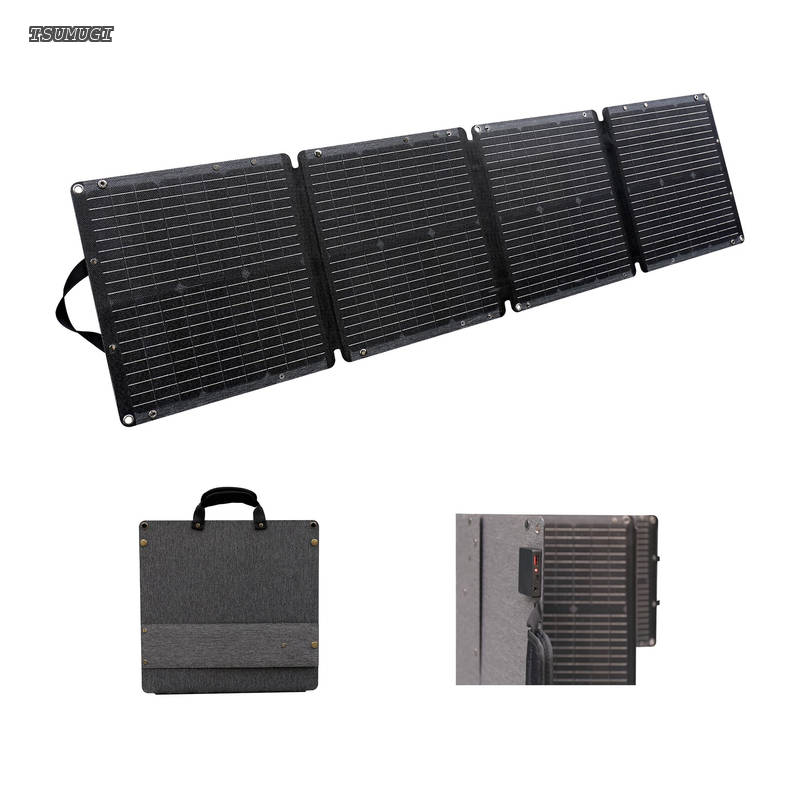 【送料無料】100W 折りたたみ式ソーラーパネル 22% 高変換効率 ETFE 素材 IP67 防水 USB/Type-C/DC 多出力 軽量 2.5kg キャンプ / 車中泊 / 防災 ポータブル電源充電対応|つむぎハウス