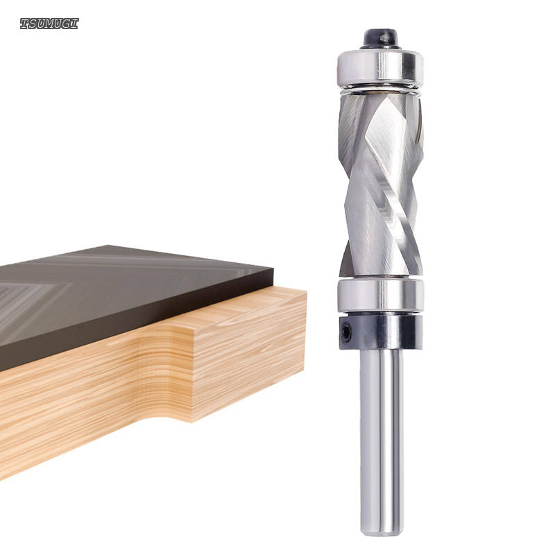 【送料無料】パターンビット スパイラル トリマービット 6mm 軸 コンプレッション カット 超硬ルータービット 切断幅12.7mm 切断長25.4mm アップ + ダウンカット 工業級品質 TCTフラッシュトリムビット|つむぎハウス