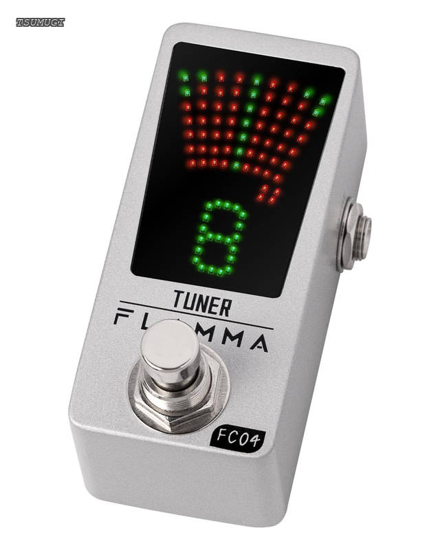 【送料無料】FC04 クロマチックギターチューナーペダル、ギターやベース用の高精度1セントチューニングペダル、ピッチインジケーター付き、トゥルーバイパス|つむぎハウス