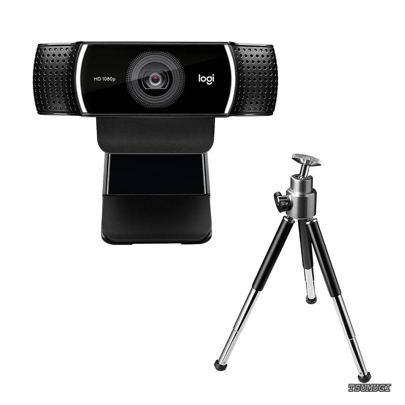 【送料無料】Webカメラ C922n フルHD 1080P ストリーミング 撮影用 三脚 スタンド 付き オートフォーカス ステレオ マイク ウェブカメラ ウェブカム PC Mac ノートパソコン Zoom Skype 国内正規品 2年間メーカー保証|つむぎハウス