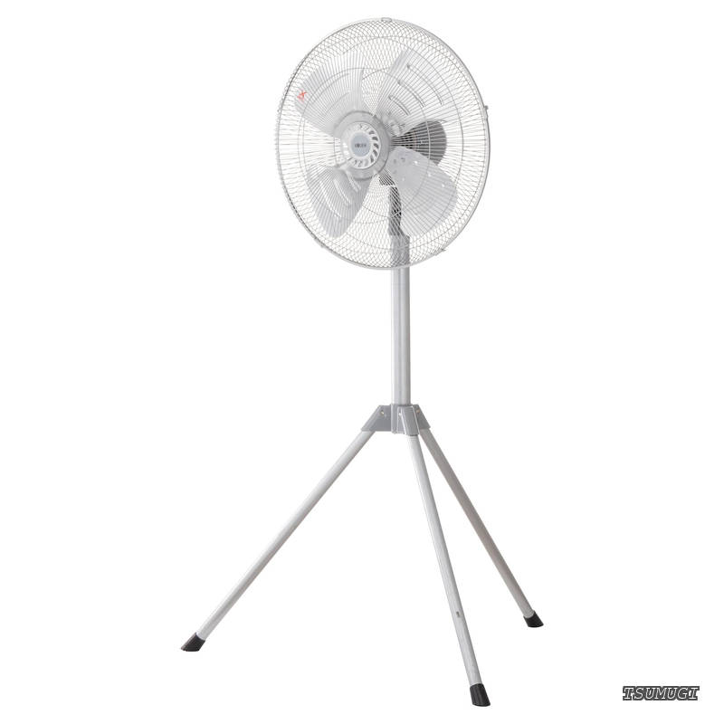 【送料無料】工業扇 工場扇 業務用扇風機 三脚型 45cm アルミ羽根 首振り 折り畳み脚 高さ調節 3段階風量 羽根簡単取付 高さ112-137cm シルバー AZF451TMA｜つむぎハウス