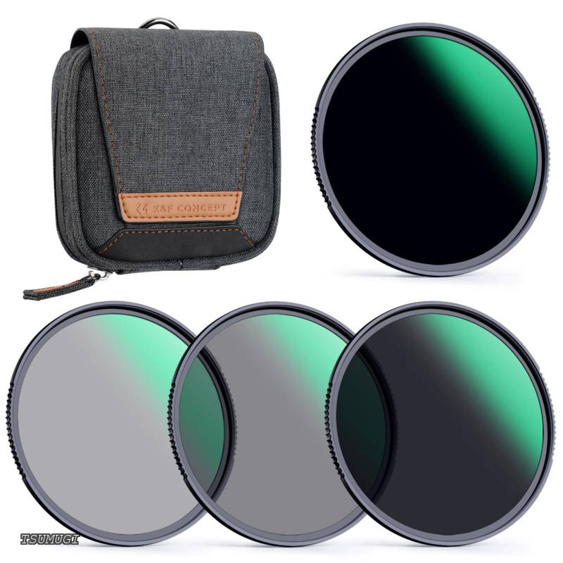 【送料無料】CONCEPT 82mm NDフィルターセット ND4+ND8+ND64+ND1000 光学ガラス HD超解像力 低い反射率 28層ナノコーティング 超薄 撥水防汚キズ防止 フィルターバッグ付き【メーカー直営店】｜つむぎハウス