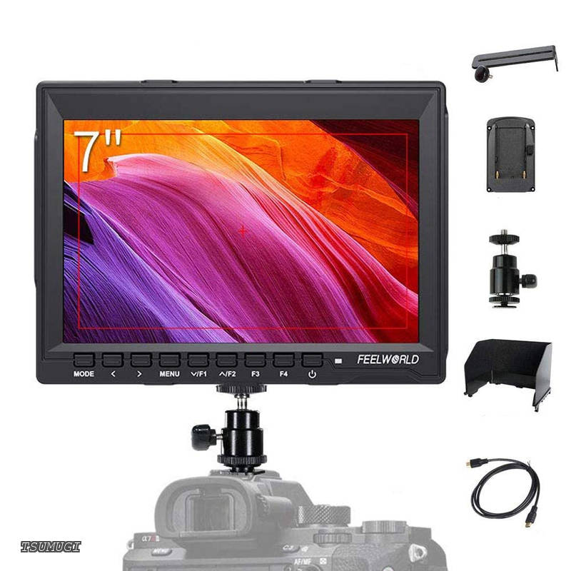 【貨物輸送無料】写真機＆テレビカメラ用管する 7in IPS 超薄型 固定ディスク 1280×800 4K HDMI 最終生産物/インプット FW759 日本語とり備える オンカメラ 活動の領域管する 一眼二眼レフ 見せびらかす 写真機映画化突き止める用
