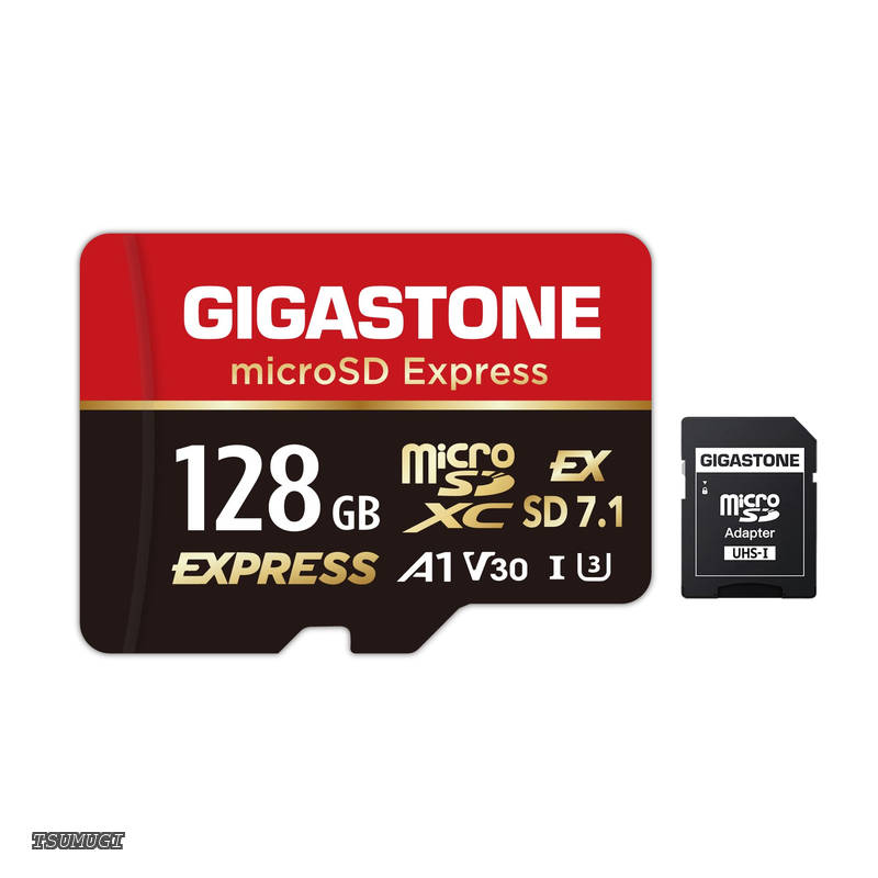 【送料無料】2 専用設計】GIGASTONE microSD Express microSDカード 128GB SD7.1 読み取り速度/書き込み速度最大 880/500MB/s A1 V30 U3｜つむぎハウス
