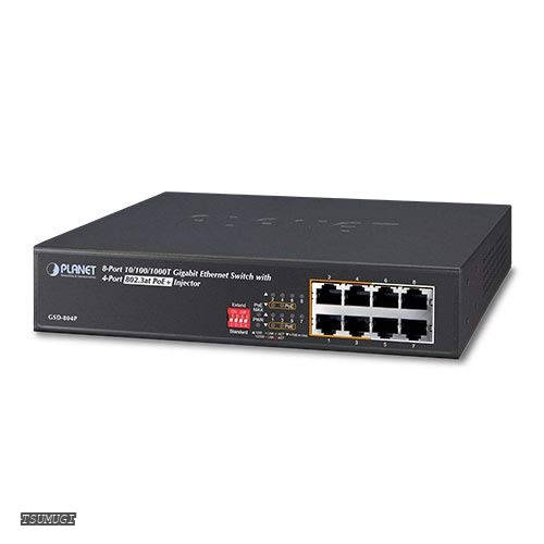 【貨物輸送無料】GSD-804P 4界面802.3at PoE +インジェクター 8界面10/100 / 1000Mbpsギガビットイーサネットスイッチ