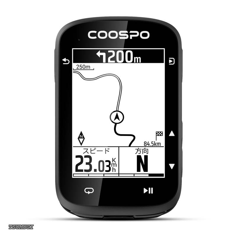 【送料無料】CS500 サイクルコンピュータ サイコン GPS搭載 自転車 ナビゲーション ロードバイク用 スピードメーター 速度計 2.6インチ 無線Bluetooth5.0&ANT+ ケイデンススピードセンサー&パワーメーター対応 45時間大容量バッテリー Strava同期 日本語表記/説明書|つむぎハウス