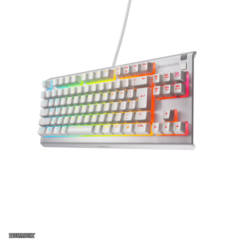 【送料無料】ゲーミングキーボード テンキーレス 有線 Apex 3 TKL White JP 日本語配列 静音スイッチ IP32防滴 24キー同時押し対応 ホワイト 64909｜つむぎハウス