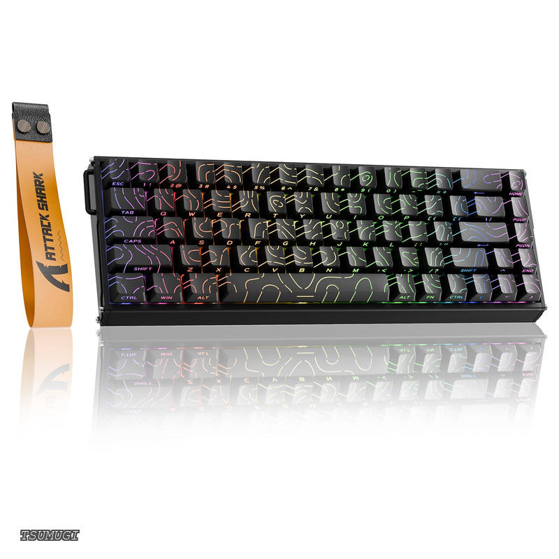 【貨物輸送無料】SHARK X68MAX HE ラピッド銃の引き金 鍵盤 USB-C有線 8000サイクルポーリング単位料金 256KHz走査単位料金 ゲーミングキーボード 0.08ms引き延ばし 自然調整能力のあるなアクチュエーション積み上げる RT0.005粍 68手がかり ゲーミング用 PBT手がかり旗がしら 軽銀原材料 RGB Win/Mac両