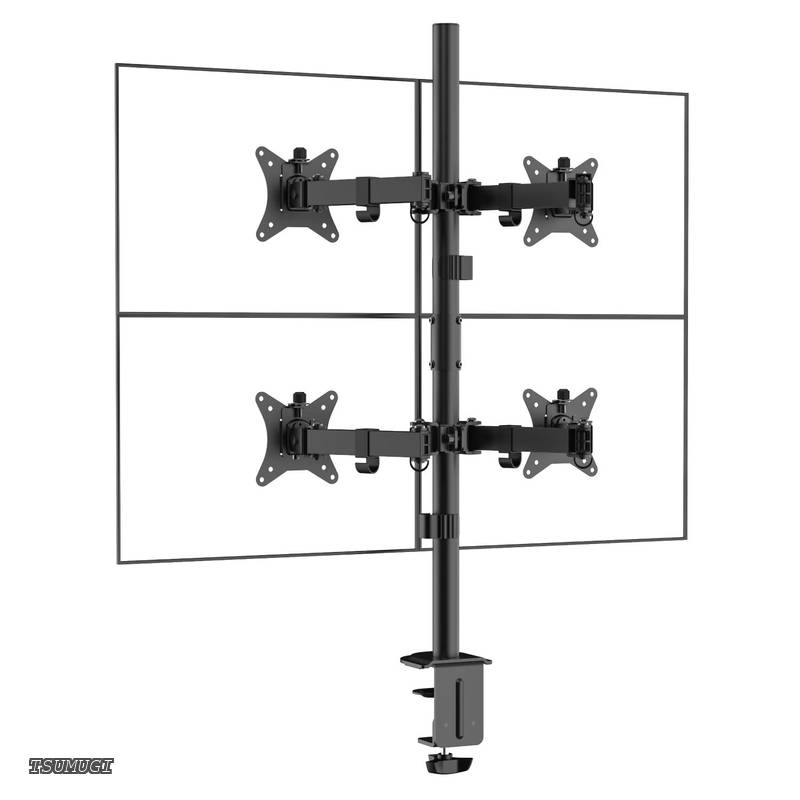 【送料無料】【送料無料】モニターアーム 4画面 17~32インチ対応 耐荷重各9kg(計36kg) 4軸 3年保証 GH-AMDN4-BK|つむぎハウス