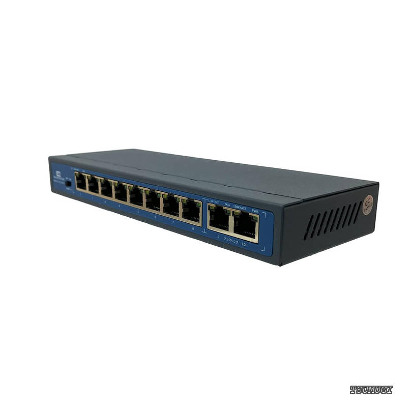 【送料無料】スイッチングハブ PoEハブ 日本メーカー PoE給電対応 10/100Mbps 最長250m 8ポート SC-PSH82｜つむぎハウス