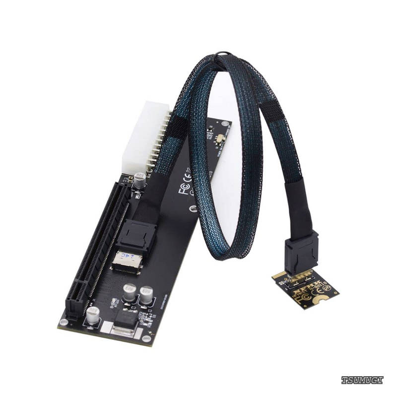 【送料無料】Oculink SFF-8612 - PCI-E 3.0/4.0 M.2 M-Key to SFF-8611 ホストアダプター eGPU/GPD Win Max2 外部グラフィックスカード&SSD用｜つむぎハウス