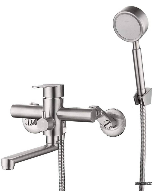 【送料無料】Hefo 浴室用水栓 セット シャワー水栓 バス水栓 やけど防止 304ステンレス製 ハンドルシャワー 用混合栓 バス用水栓金具 防カビホース 低水圧極細水流 節水 吐水パイプ180&deg;回転可 取り付け幅70-230mm対応 日本語取扱説明書 (シルバー)｜つむぎハウス