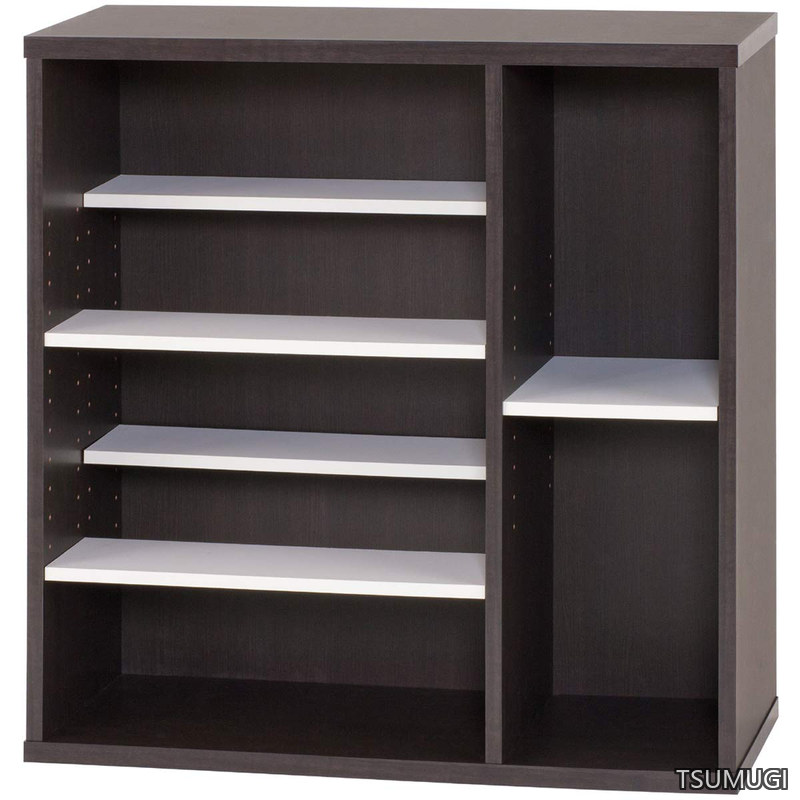 【送料無料】本棚 COMIDIS ブラック木目 幅75.8×奥行29×高さ79cm コミディス コミック収納 前後分割棚 CMB-8080SH|つむぎハウス