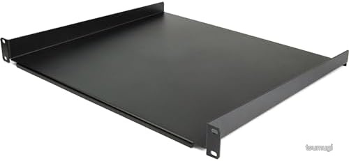 【送料無料】1U サーバーラック棚板 19インチ装置ラック カンチレバートレイ 高耐久スチール 耐荷重20kg 奥行41cm ブラック｜つむぎハウス