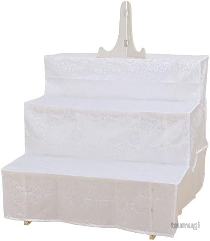 【送料無料】盆棚 精霊棚 お盆用 木製祭壇 白布付き 30号3段 巾84cm 高さ73cm 写真立て付き 工具不要 簡単組立 新盆 初盆 後飾り段 証明書付き｜つむぎハウス