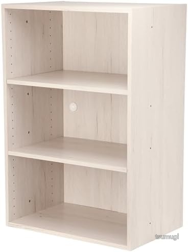 【送料無料】大容量3段収納ラック 幅59cm 奥行39cm 高さ88cm ホワイトウォッシュ 組立簡単5分 パーチクルボード製 おしゃれな収納棚｜つむぎハウス