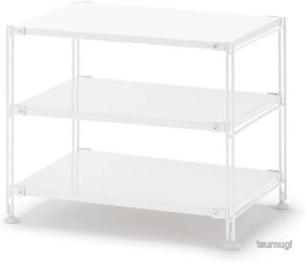【送料無料】スチールシェルフ 幅58&times;奥行41&times;高さ46cm ライトグレー 収納棚 本棚 スチールラック エポキシ粉体塗装 軽量6.5kg 耐荷重30kg おしゃれ シンプル 一人暮らし オフィス リビング デスク周り 収納力抜群｜つむぎハウス
