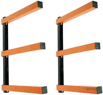 【送料無料】木材収納ラック 壁掛け式3段 高さ430mm 幅1220～1800mm 奥行き311mm 耐荷重各段50kg 板金ネジ付き 作業場 ガレージ収納 調整可能 DIY 大容量｜つむぎハウス