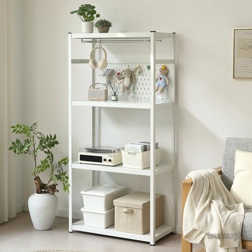 【送料無料】スチールラック 幅80cm 奥行40cm 高さ168cm 可動棚 分割可能 収納ラック 大容量 オープンシェルフ キッチンラック 食器棚 作業台 倉庫用 省スペース 頑丈 安定感｜つむぎハウス