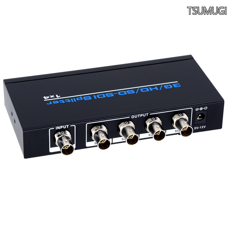 【送料無料】スプリッター sdi分配器 1入力 4出力 1080P sdi延長器 1&times;4 SD-SDI/HD-SDI/3G-SDI対応 ESD保護機能付き (SDI分配器 1入力 4出力)EHD-033N｜つむぎハウス