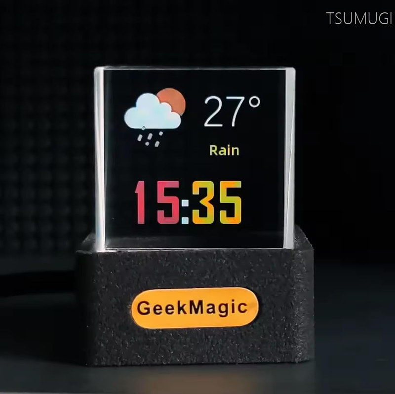 【貨物輸送無料】GeekMagic GIFTV 結晶 正六面体 写真絵見せびらかす ホログラフィック 勉強机いの一番 かっこ良い ウェザーステーション デジタル 時辰儀 GIFアニメーション スクラップブック ホログラム時辰儀 結晶写真絵 デジタルフォトフレーム GIF見せびらかす アニメーション時
