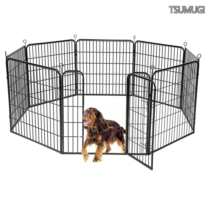 【貨物輸送無料】大型犬用 折りたたみ式 金属元素駒寄せ  室内外兼用  薄墨色 (黒いこと 高さ80糎-八枚)