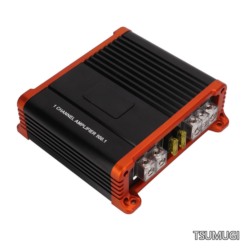 【送料無料】KIMISSカーアンプ、1チャンネルカーオーディオモノブロックアンプ500W2Ω300W4Ω10Hz?300Hzカースピーカー用ユニバーサル|つむぎハウス
