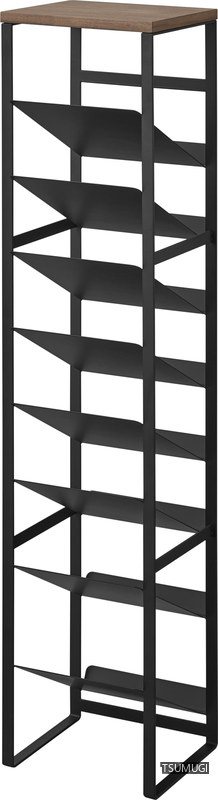 【送料無料】【完成品】 天板付き ボトルストッカー 8段 ブラック W20×D19.3×H88.5cm タワー tower 縦型 隙間収納 大容量 1492|つむぎハウス