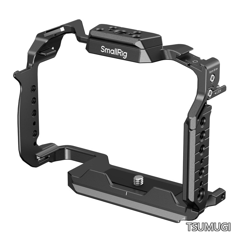【送料無料】S1R II用ケージ パナソニック対応 カメラケージ LUMIX S1R II / S5 II / S5 IIX / G9 II専用 Arca用クイックリリースプレート内蔵 1/4''-20および3/8''-16ネジ穴 デュアルNATOレール コールドシュー付き 4902|つむぎハウス