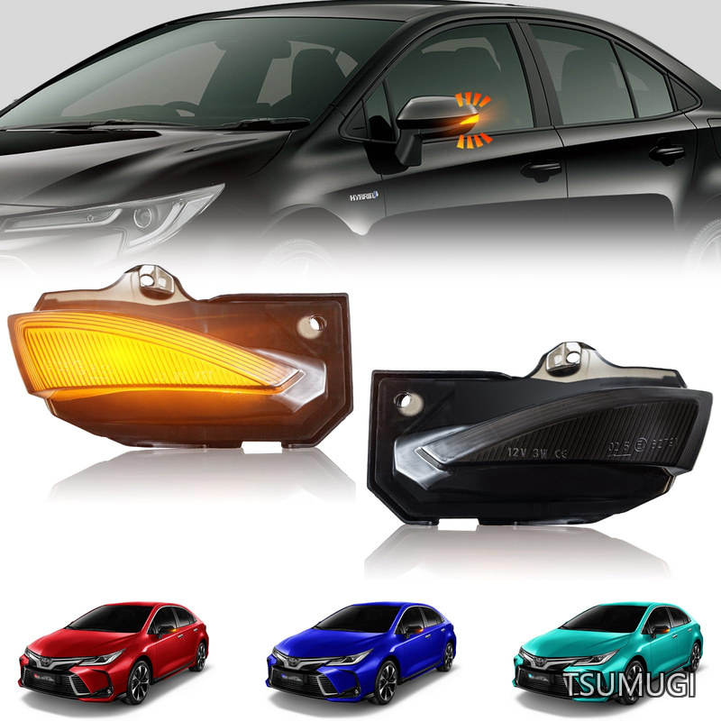 【送料無料】GRヤリス LED ドアミラー ウインカー 車検 対策 カローラ210 カローラツーリング サイドミラーウインカー スモークレンズ|つむぎハウス