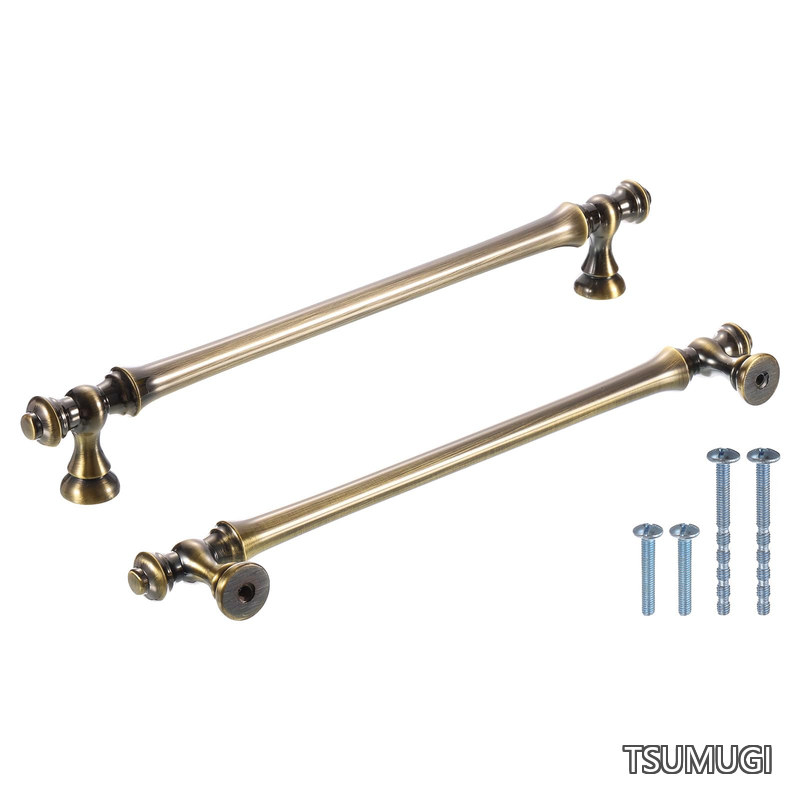 【送料無料】6パックのブ ラシドビンテージ真鍮キャビネットプル キッチンドレッサープル 7-3/5"（19.2cm） キッチンドロワーキャビネット用のハードウェアプル｜つむぎハウス