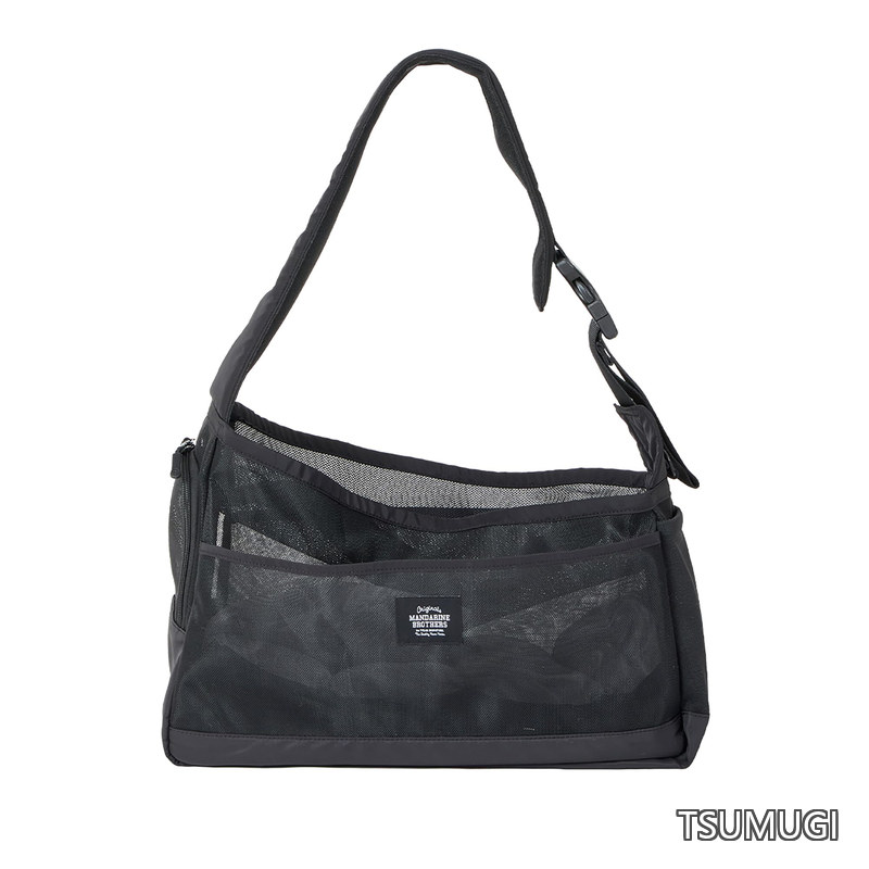 【送料無料】BROTHERS マンダリンブラザーズ MESH SHOULDER BAG メッシュショルダーバッグ 犬 キャリーバッグ ショルダーバッグ メッシュ (BLACK M)|つむぎハウス