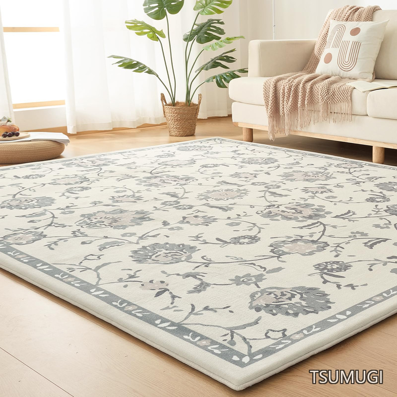 【送料無料】Living カーペット ラグ 極厚25mm ラグマット 厚手【新開発ミルクラフィネ生地】190&times;240cm 約3畳 北欧 おしゃれ 抗菌防臭 防音 滑り止め 低ホルム 床暖房ホットカーペット対応 ふわふわ肌ざわり 高反発 絨毯 オールシーズン ペルシャ風 ベージュ｜つむぎハウス
