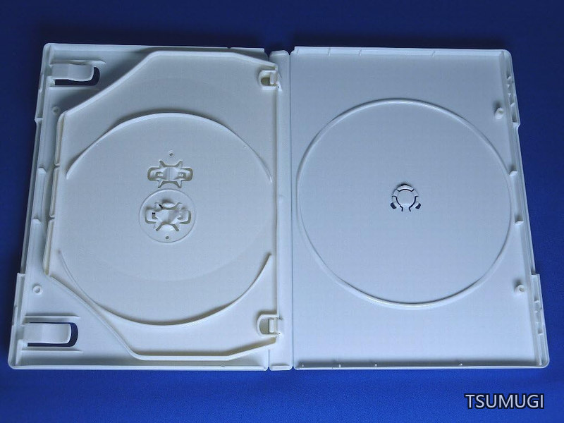 【送料無料】DVDトールケース 4枚収納 標準サイズ(15mm) CD/BD/DVDケース FD1180 (ホワイト 100枚)|つむぎハウス